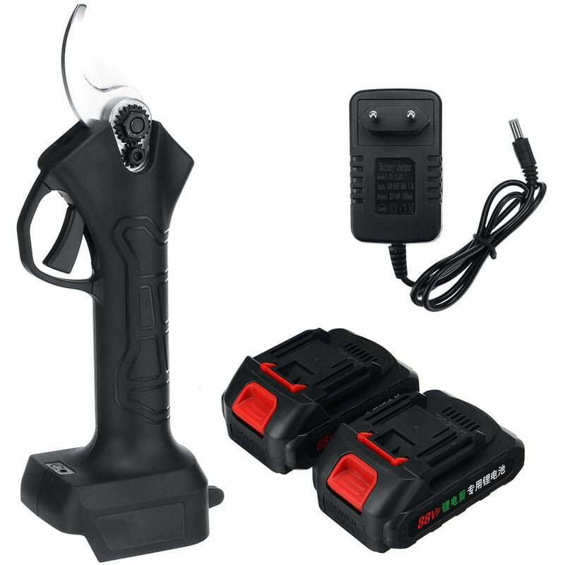 

Trimmer eléctrico sin escobillas podadora eléctrica 88V 9000mah negro, con batería de 2 piezas