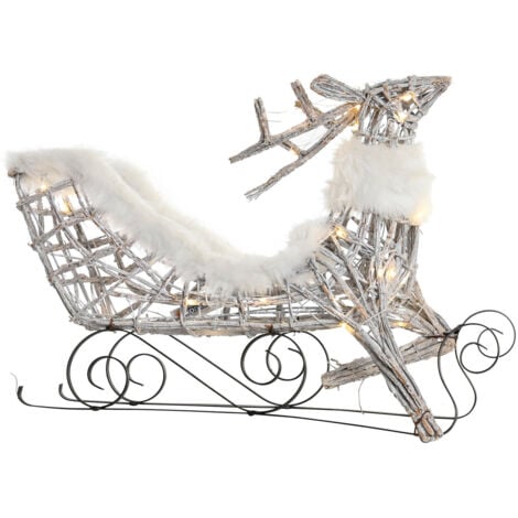 FIJALO Trineo Led Mimbre 75X20X53 Reno Blanco NV198125