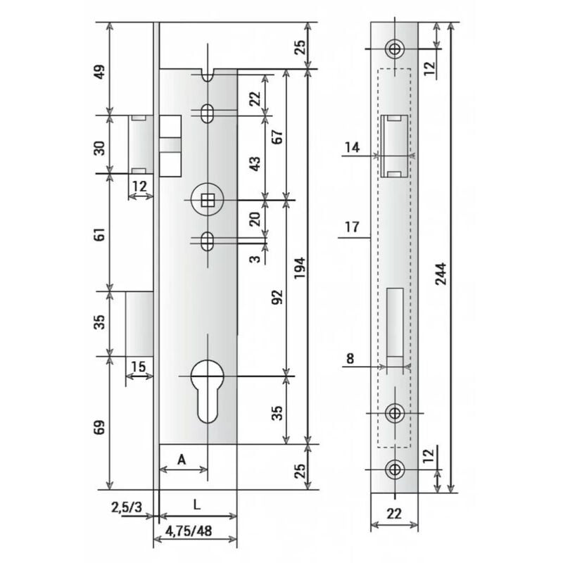 Tringle de crémone 16 x 5 mm finition noir pour menuiserie bois - TORBEL