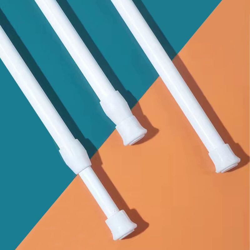 Tringle à rideau avec ressort de tension, blanche, 40-70 cm, longueur ajustable, tige télescopique pour douche