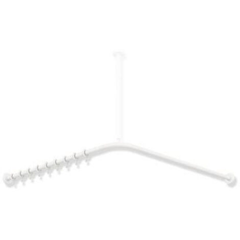 Tringle à rideau blanc mat profond 987x987mm. 20 Anneau