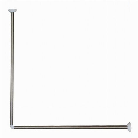 Tringle à Rideau De Douche 2 Côtés Angle Aluminium 80x80cm 69372