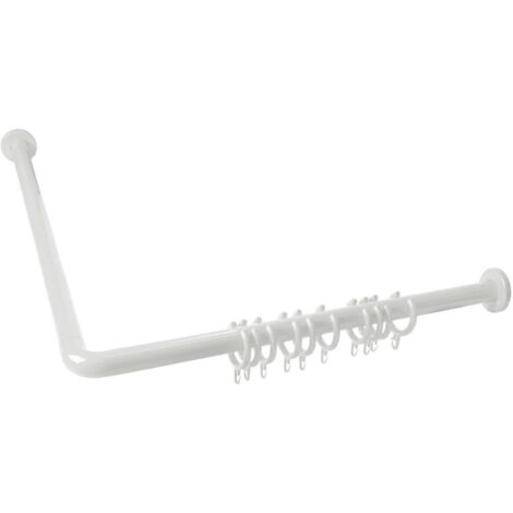 Tringle à rideau de douche 900 x 900 mm avec bagues de rideau