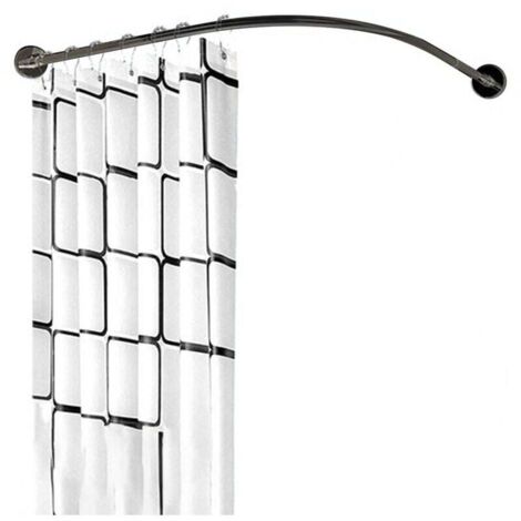 Tringle à Rideau de Douche en Forme de C, Rail de Douche en Forme de C en Inoxydable 80-100 × 100-140cm, Sans PerçAge, Pour Salle de Bain, Magasin de Vêtements - Noir