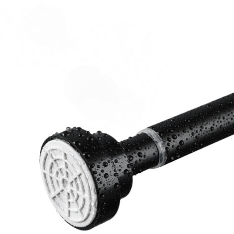 Tringle à rideau de douche rétractable, sans perçage, convient pour salle de bain, fenêtre, armoire penderie 85-140 cm, noir