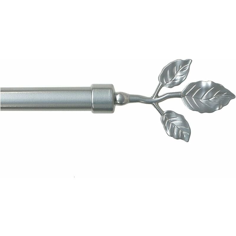 Emmevi Mv S.p.a. - Tringle à Rideau en Fer Vente aux Enchères de Rideaux Anneaux Extensibles 160 300 cm Borne Feuille - Gris