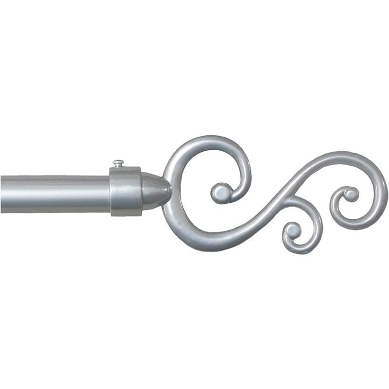 Emmevi Mv S.p.a. - Tringle à Rideau en Fer Vente aux Enchères de Rideaux Anneaux Extensibles 160 300 cm Spirales - Gris