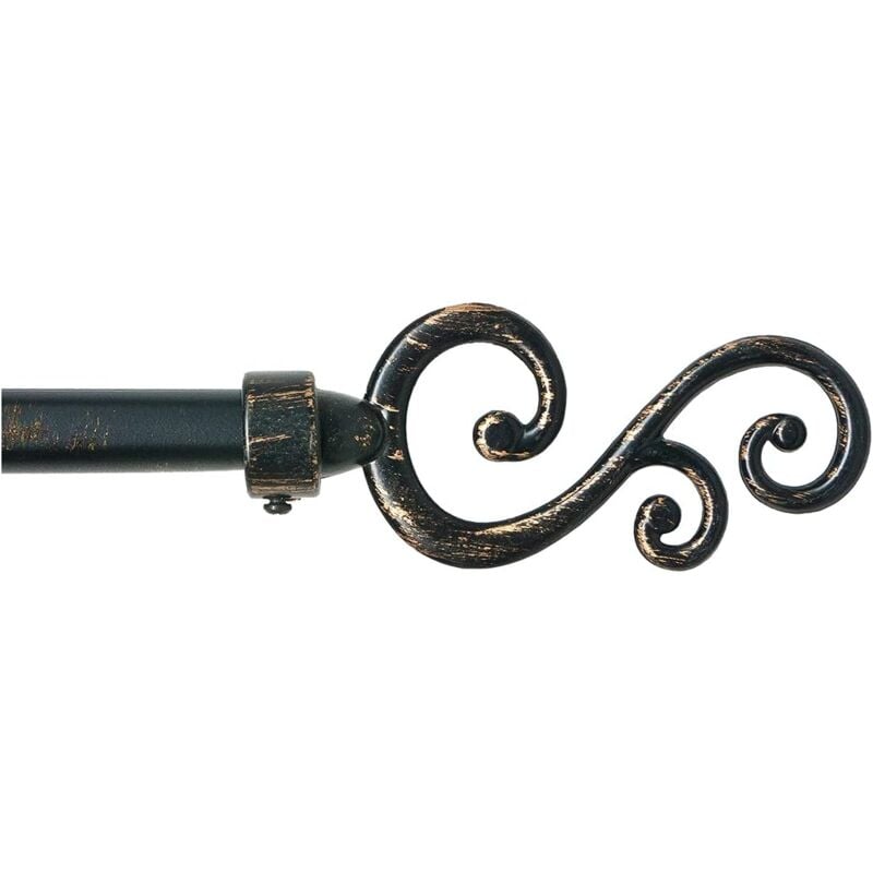 Emmevi Mv S.p.a. - Tringle à Rideau en Fer Vente aux Enchères de Rideaux Anneaux Extensibles 160 300 cm Spirales - Noir Or