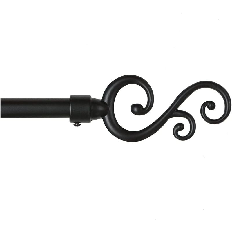 Emmevi Mv S.p.a. - Tringle à Rideau en Fer Vente aux Enchères de Rideaux Anneaux Extensibles 160 300 cm Spirales - Noir