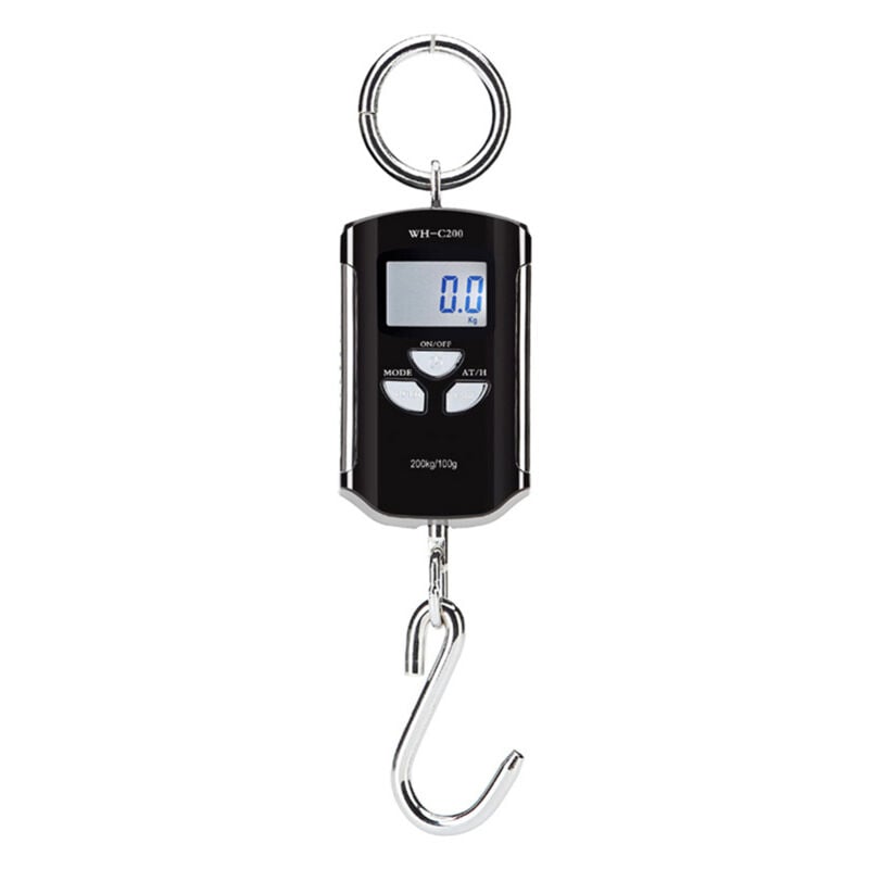 Balance numérique suspendue 200 kg/440 lb, portable, avec écran LCD rétroéclairé, crochet en acier, pour la pêche, la chasse, l'alimentation, le