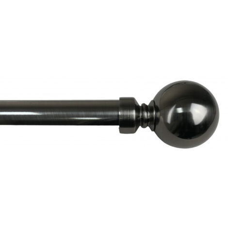 Tringle à rideau extensible 110 à 210 cm – Diamètre ø 25/28 mm – Distance mur 9 à 14 cm – Inclus : 2 embouts décoratifs et supports réglables