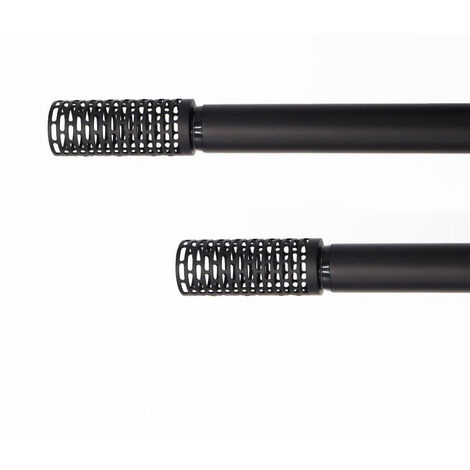 Tringle à Rideau, Extensible 1m20 à 2m10, Diamètre 25 à 28 mm, Noir, Contemporaine, Kit complet
