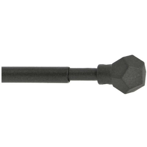 Tringle à rideau extensible métal 40 à 65 cm – Embouts boule à facettes météorite – Installation sans perçage – 464001319 – Mobois