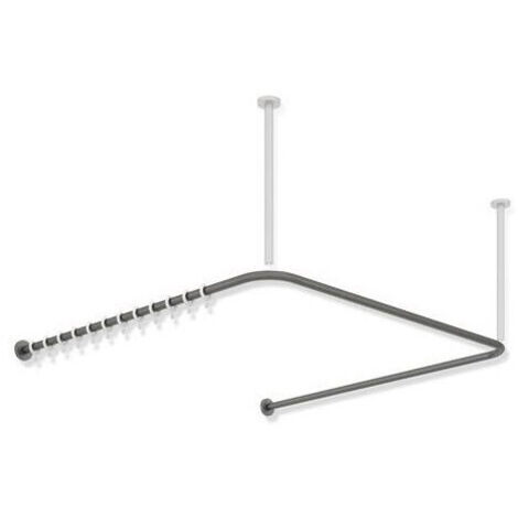 Tringle à rideau noir mat profond 987x975x987mm. 28 Anneau