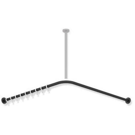 Tringle à rideau noir mat profond 987x987mm. 20 Anneau