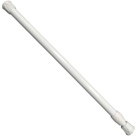 Tringle à rideau, rétractable, installation sans vis ni perçage, diamètre, longueur 55-90 cm, blanc