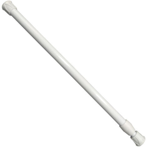 Tringle à rideau, rétractable, installation sans vis ni perçage, diamètre, longueur 55-90 cm, blanc