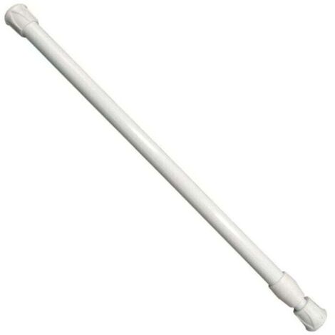Tringle à rideau, rétractable, installation sans vis ni perçage, diamètre, longueur 55-90 cm, blanc