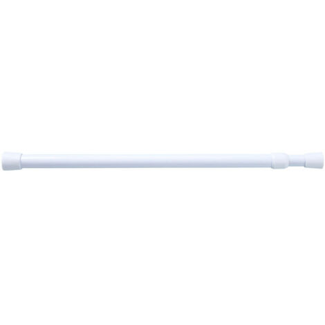 Tringle à rideau sans perçage, blanche, 60-110 cm, télescopique, pour rideau de douche, étendoir à linge ou porte-rideau.