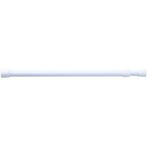 Tringle à rideau sans perçage, blanche, 60-110 cm, télescopique, pour rideau de douche, étendoir à linge ou porte-rideau.