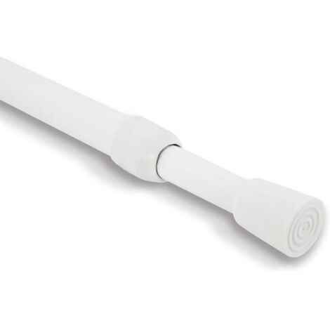 Tringle à Rideau, Tige en Métal, Extensible, Montage Sans Vis ni Perçage, Diamètre 20/23 mm, Longueur 60-110 cm, Blanc