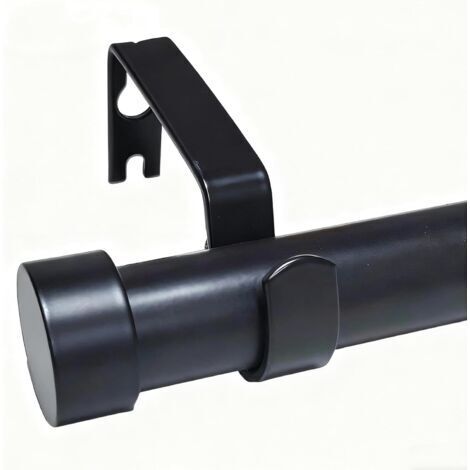 Tringle à Rideaux Extensible Métal Noir Robuste 46-114cm - Pour Anneaux Œillets Φ25mm - for Bedroom Living Room Kitchen (46-114 cm)