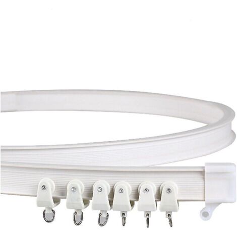 Tringle à rideaux flexible en alliage plastique pour plafond, blanche, 200 cm