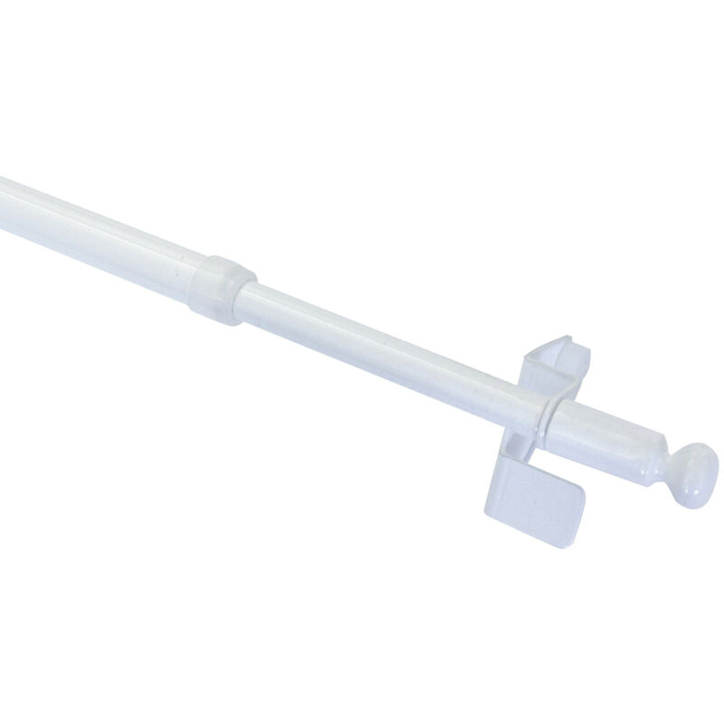 Gardinia Morsetto Di Chiusura, Allungabile, Assemblaggio Senza Viti E Forature, Press&go A Sfera, Diametro 8/10 Mm, Lunghezza 80-110 Cm, Metallo, Bianco