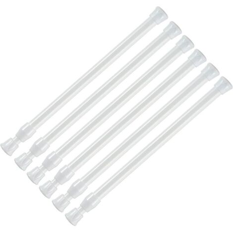 Tringle à rideaux triangulaire sans perçage, réglable (18–28 cm), lot de 6, pour armoire, étagère, meuble de cuisine et bricolage