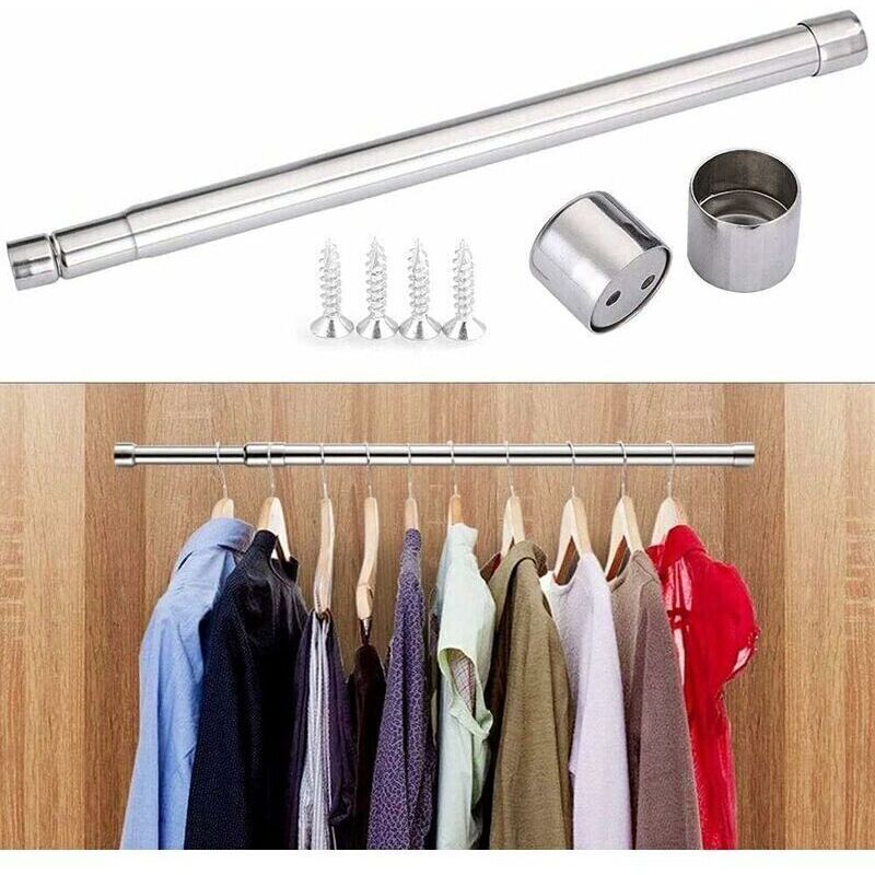 Tringle à vêtements rétractable 57-100cm, tringle de placard extensible, tringle de penderie, tube de penderie télescopique en acier inoxydable,