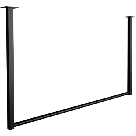 Tringle à vêtements suspendue porte-manteau 100x60 cm acier thermolaqué noir 100008980