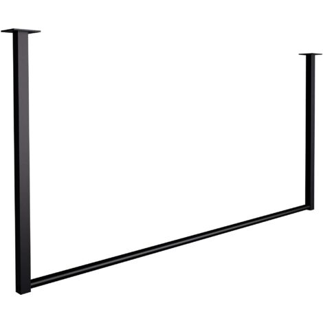 Tringle à vêtements suspendue porte-manteau 120x60 cm acier thermolaqué noir 100009012