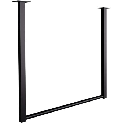 Tringle à vêtements suspendue porte-manteau 60x60 cm acier thermolaqué noir 100008981