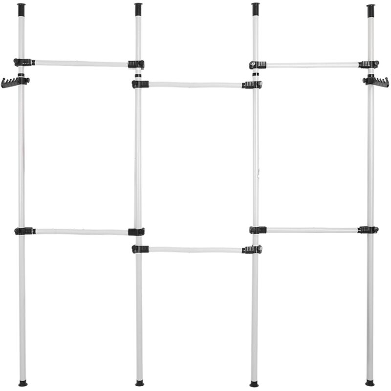 Tringle à vêtements télescopique - Système de garde-robe ouverte - Évolutive - Réglable - Avec 3 barres - 6 barres transversales