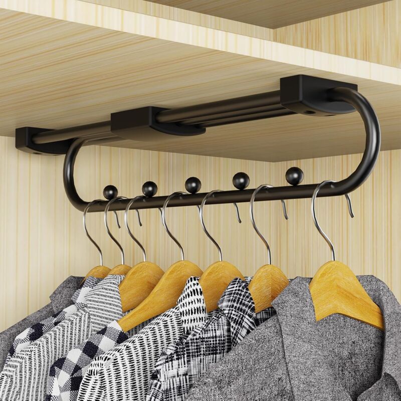 Tringle Coulissante Penderie 35 cm,Porte Cintre Coulissant,éConomise de l'espace de Stockage,Adapté pour Organiser Les VêTements et Les Pantalons