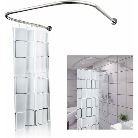 Kit rideau de douche roulant angulaire Banyo pour sanitaires