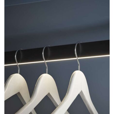 Tringle de penderie led à recouper - Couleur : Noir - SC HERRAJES