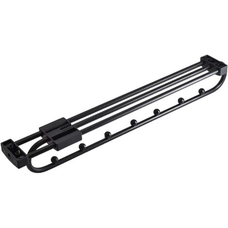Tringle de placard extensible réglable,Y03 noir - 14 pouces (6 perles)， Rail de suspension de garde-robe pour suspendre des vêtements, Rail d'extension, organisateur de rangement