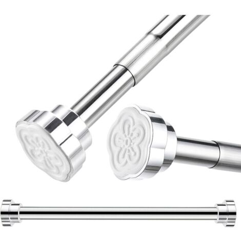 Tringle extensible (40 55 cm), acier inoxydable, barre télescopique pour rideaux, sans perçage, parfait pour armoire ou douche