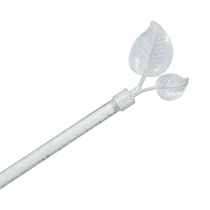 Tringle métal 120 à 210 cm avec enbouts déco atmosphera - blanc - Fleur de lys Blanc