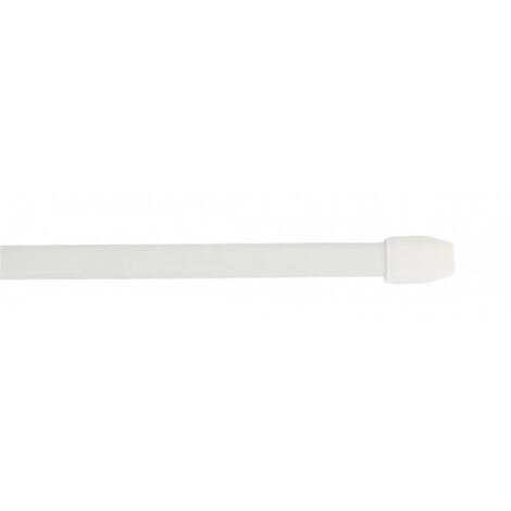 Tringle ovale 10x5 mm, 70 à 110cm, avec pitons de fixations, blanc, 2 pièces