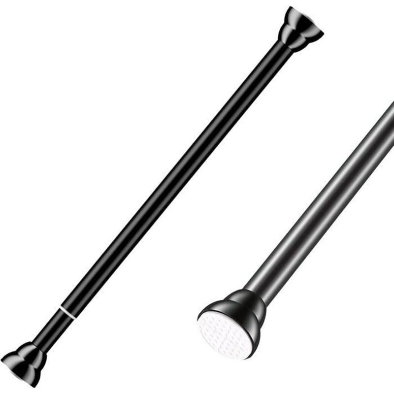 Tringle Rideau Sans Percage - Tringle Rideau Extensible - 70-120 cm (diamètre 25 mm) - 1 pièce - Noir,pour fenêtre, armoire