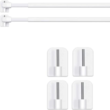 Tringle rideaux, barre de douche, barres de virage extensible tringle a rideaux, tringle rideau sans percage réglable, tringle a rideau pour fenetre (6pcs(30-50)+crochet)