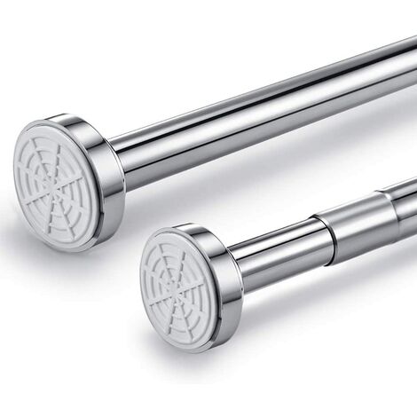 Tringle télescopique en acier inoxydable 85 cm-140 cm extensible, tringle à rideau de douche sans perçage, tige de serrage réglable en tournant, maintien plus sûr comme tringle de douche, tringle à rideau, tringle à vêtements.