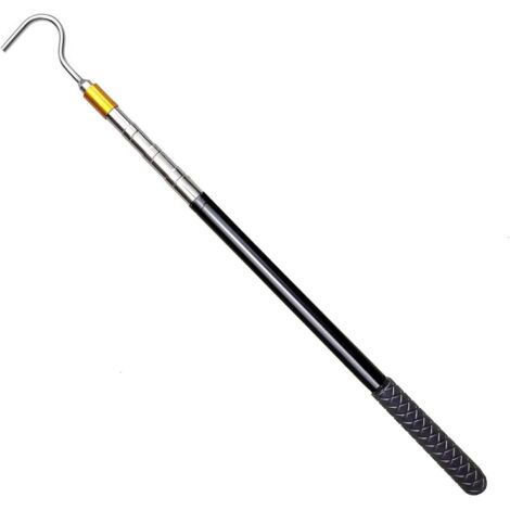 Tringle télescopique réglable en acier inoxydable, poignée antidérapante et crochet attrape-serpent, tige d'ouverture d'auvent portable