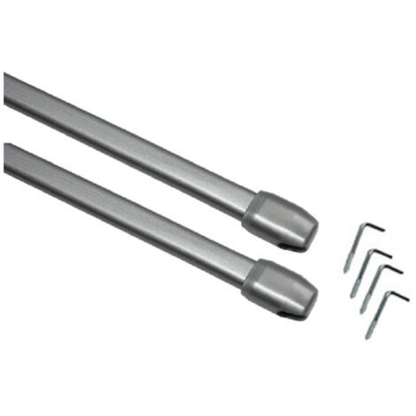 Tringles Vitrage Plates Extensibles Nickel en sachet de 2
