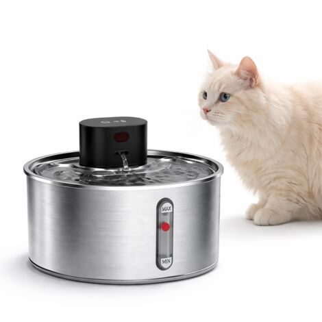 Trinkbrunnen Katze Hund 3,2L, Automatischer Infrarot Sensor, 5000mAh Akku 45–60 Tage Laufzeit, Leise, Mehrfachfiltersystem, Touchscreen