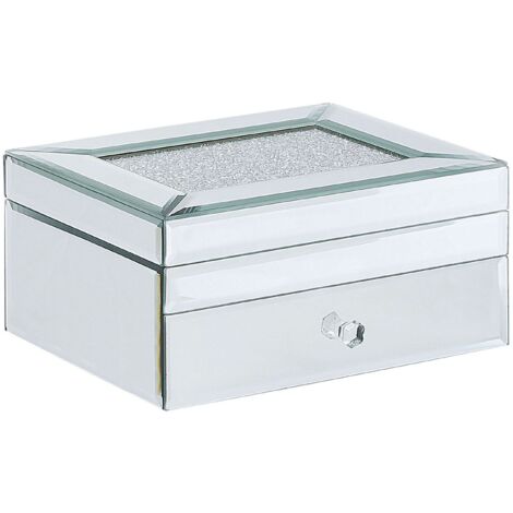 Trinket Box KOFI Glass Mirrored Silver
