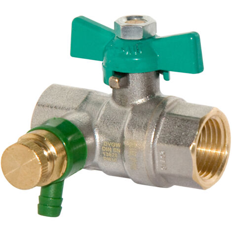 Trinkwasser Kugelhahn 1/2" bis 1 1/4" IG-IG Knebelgriff DVGW mit Entleerung
