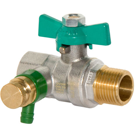 Trinkwasser Kugelhahn 1/2" bis 1 1/4"IG-AG Knebelgriff DVGW Entleerung